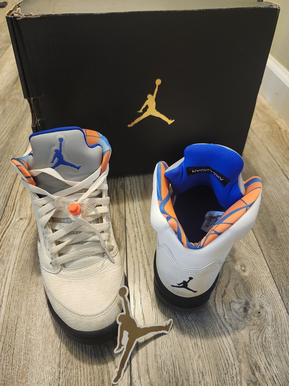 Nike Air Jordan 5 Retro "International Flight" Sail, Orange Peel and Hyper Royal